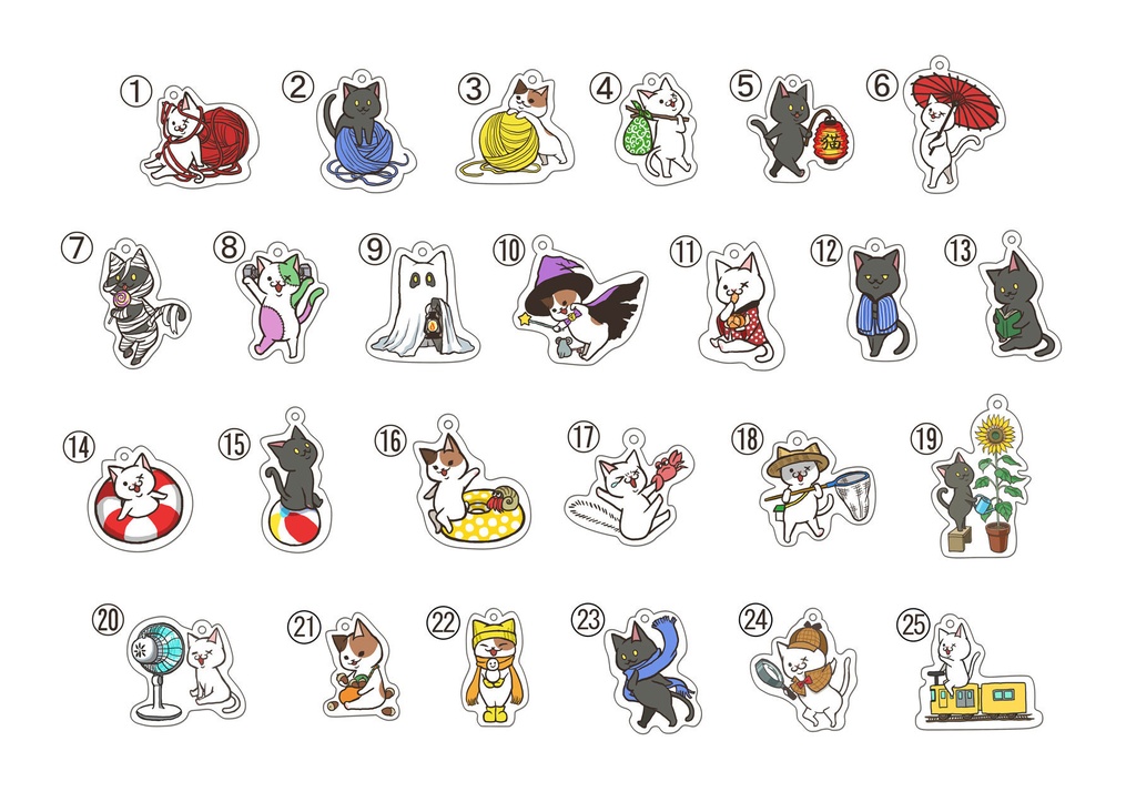 白猫ここすけアクリルキーホルダー