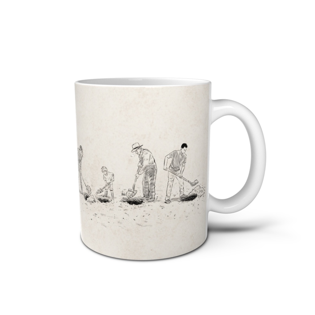 ほり続けた男 マグカップ（老若男女）
