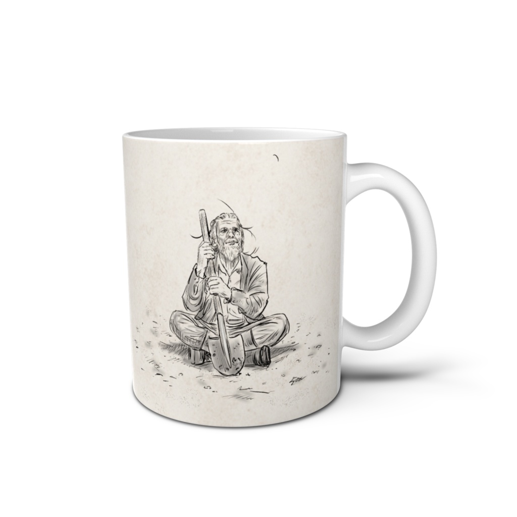 ほり続けた男 マグカップ（青年と老人）