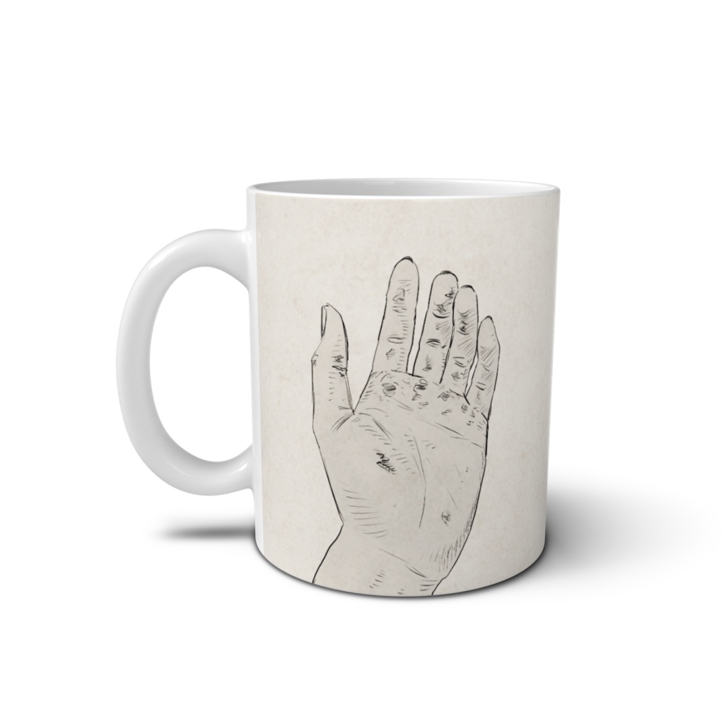 ほり続けた男 マグカップ(手)