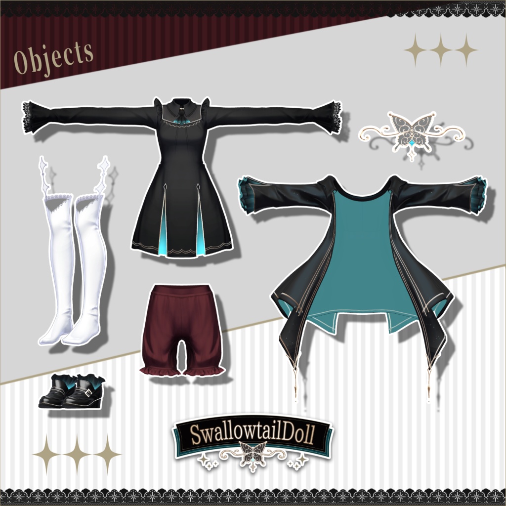 女性アバター向け衣装『SwallowtailDoll』 - By 羅夢氷 / CP22