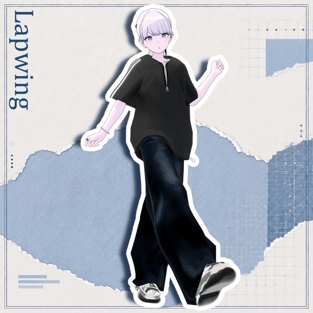 【✨期間限定セール中✨】女性アバター向け衣装『 2WAYハーフジップ』 - Byやきねぎ / CP52