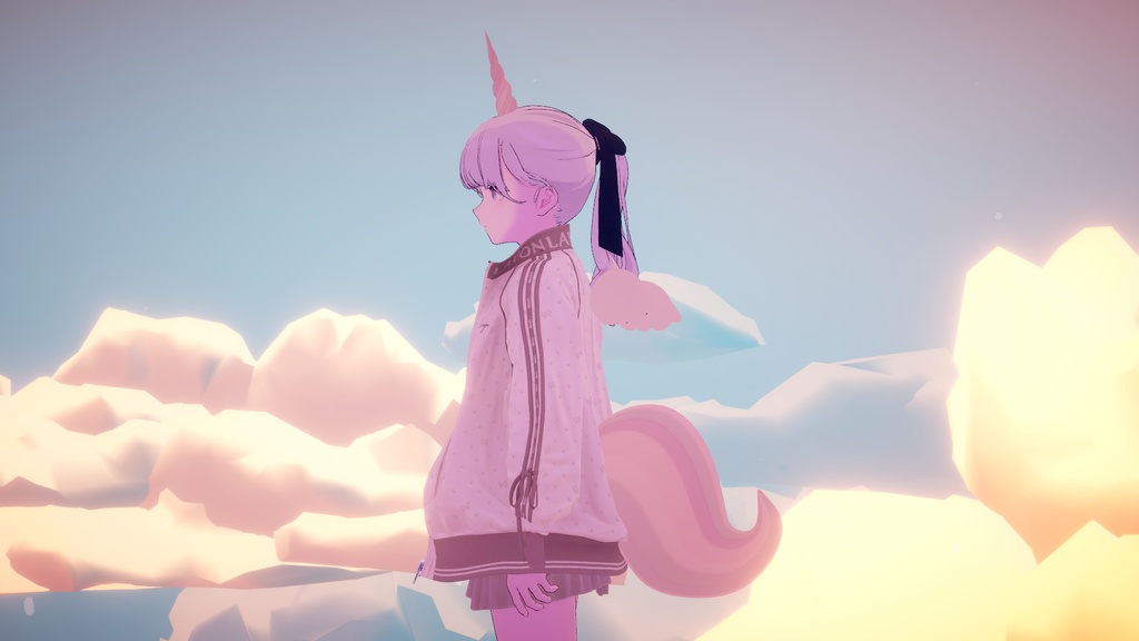 【オリジナル3Dモデル】ユニコーン3点セット(角 / 羽 / しっぽ ) VRChat想定【MA対応】