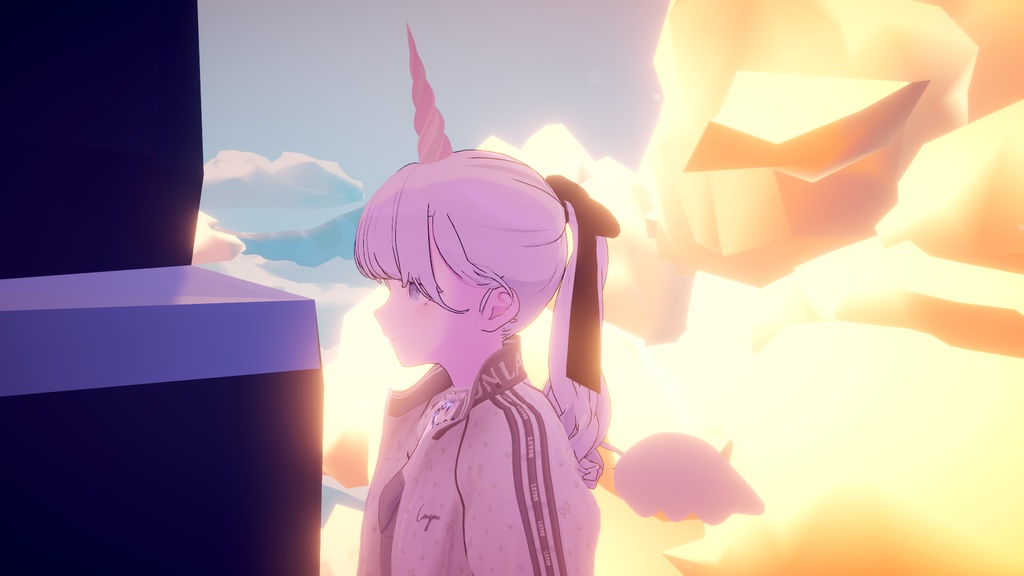 【オリジナル3Dモデル】ユニコーン3点セット(角 / 羽 / しっぽ ) VRChat想定【MA対応】