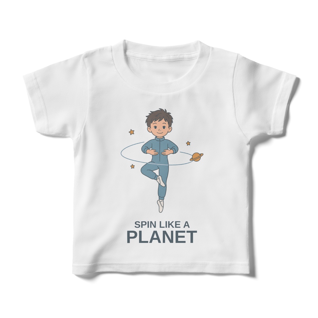 SPIN LIKE A PLANET｜宇宙とバレエ 男の子のキッズTシャツ（100〜160cm）