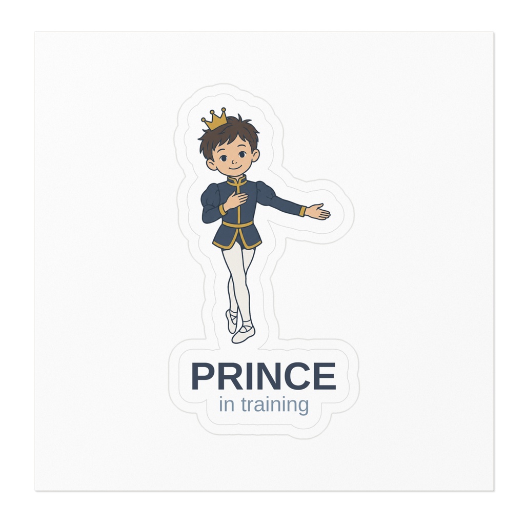PRINCE in training|王子さま修行中 男の子のバレエ ステッカー(10cm)