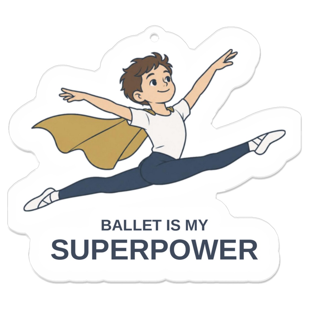 BALLET IS MY SUPERPOWER｜バレエはぼくの超能力 男の子のアクリルキーホルダー（7cm）