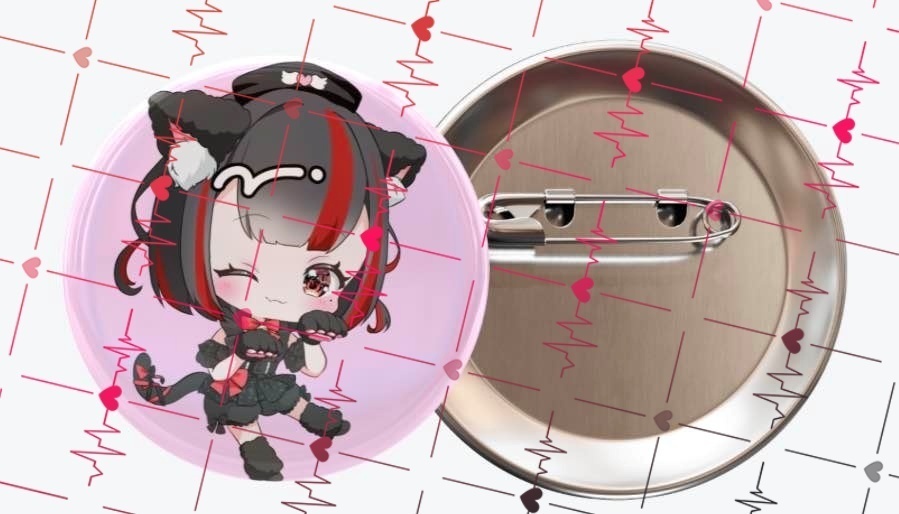くろ/C₁₇H₁₉NO₃の缶バッチ②