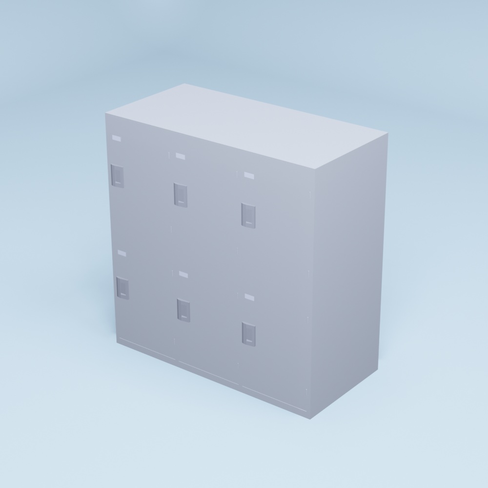 [3DCG]ロッカー2段×3列