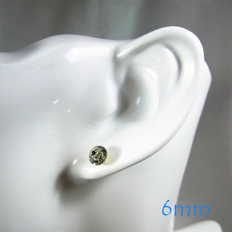 ピアス2組(4個入) 6mm 樹脂製 アクリルストーン 13色◆lalalady-126