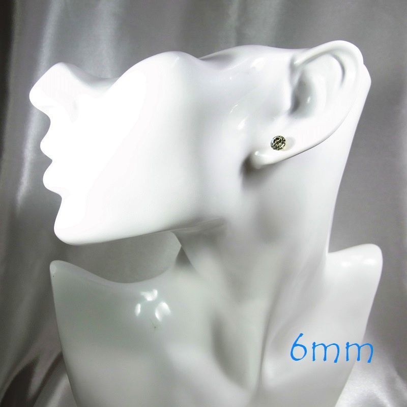 ピアス2組(4個入) 6mm 樹脂製 アクリルストーン 13色◆lalalady-126