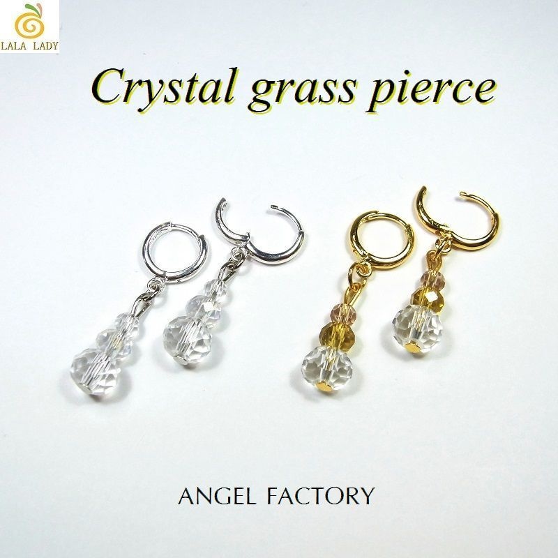 ピアス クリスタルガラス ワンタッチピアス ANGEL FACTORY◆lalalady-141