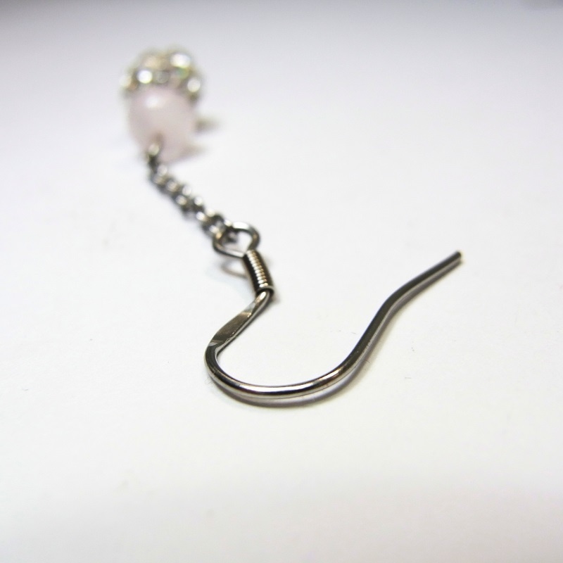 ロングピアス ステンレスフック&ミラーボール Pixie 天然石 パワーストーン ◆lalalady-169