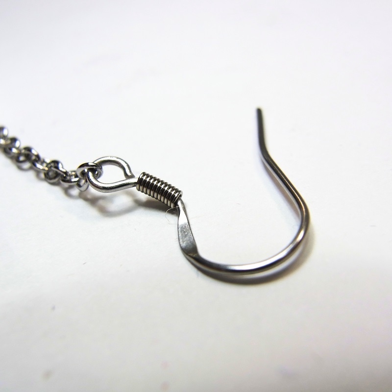 ロングピアス ステンレスフック&ミラーボール 天然石 パワーストーン ◆lalalady-167