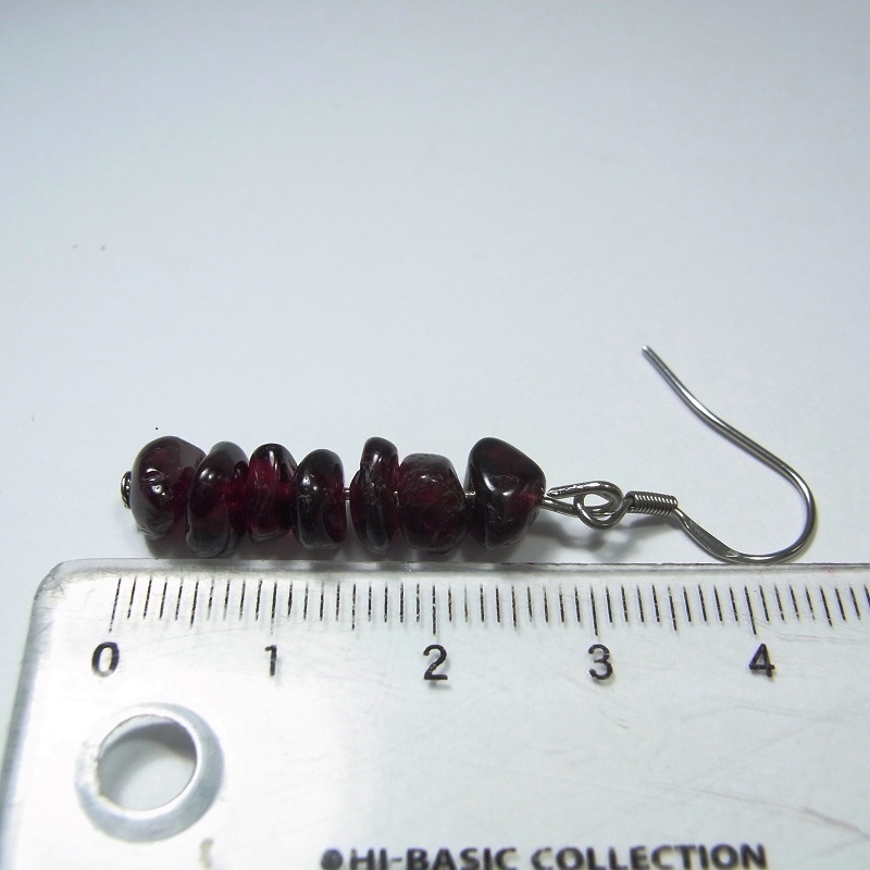 ステンレス フックピアス Pixie 天然石 パワーストーン さざれ石◆lalalady-156