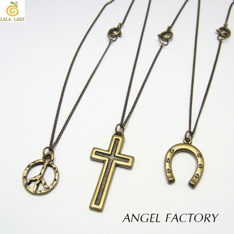 ネックレス ピース・クロス・ホースシューモチーフ ANGEL FACTOR◆lalalady-145