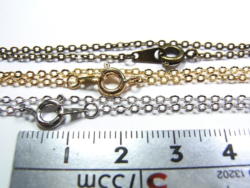 合金製 極細1mm 平あずき ネックレスチェーン 3色 ANGEL FACTOR◆lalalady-110