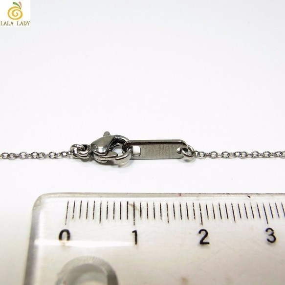 レディース用 ステンレス 1.2mmの極細 ネックレス LOVE チャーム付 ANGEL FACTOR◆n-2-o-57