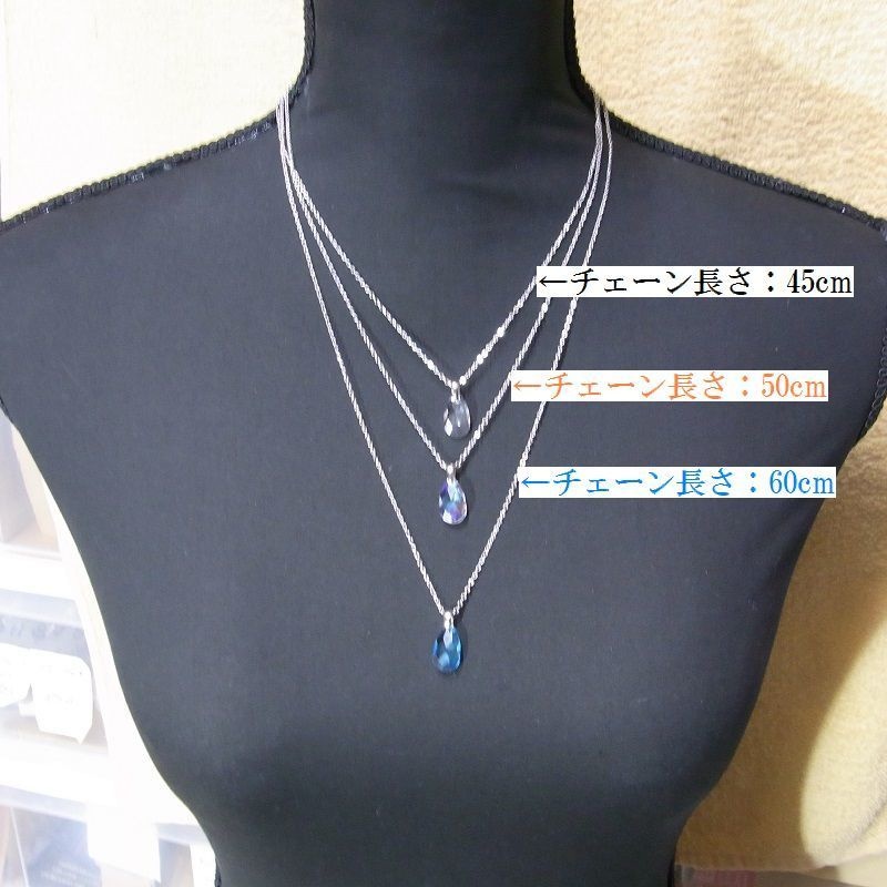 ネックレス A級ガラス カッティングティアドロップ 3カラー ANGEL FACTORY lalalady-204