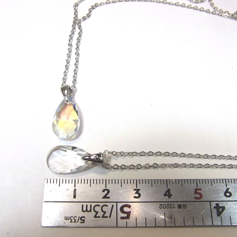 ネックレス A級ガラス カッティングティアドロップ 3カラー ANGEL FACTORY lalalady-204