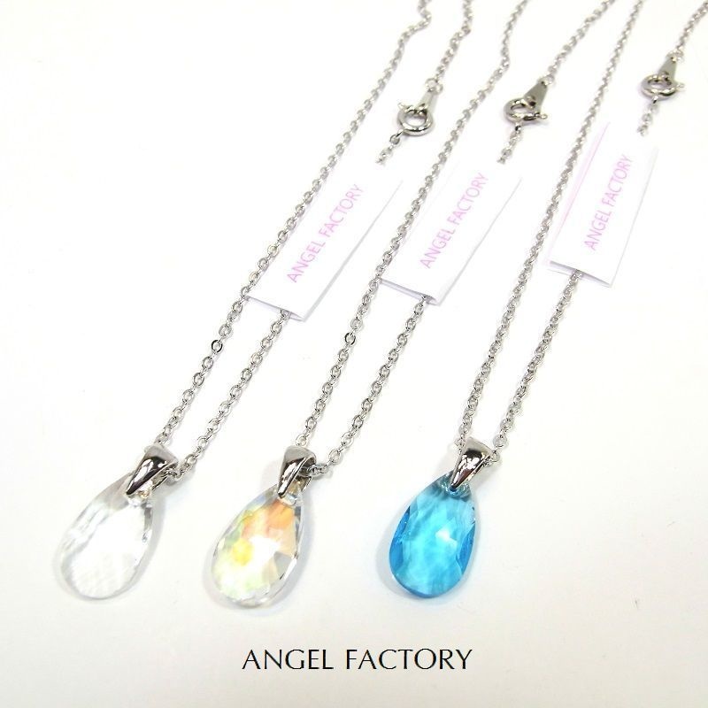 ネックレス A級ガラス カッティングティアドロップ 3カラー ANGEL FACTORY lalalady-204