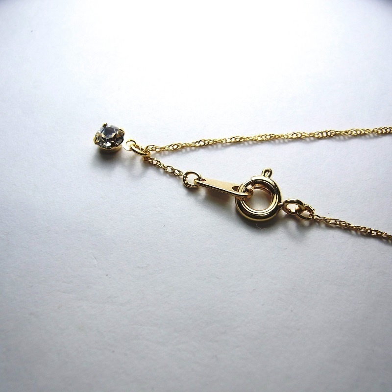 最高級鍍金 K16GP プレシオサ社製4mmクリスタル ネックレス ANGEL FACTORY◆lalalady-193