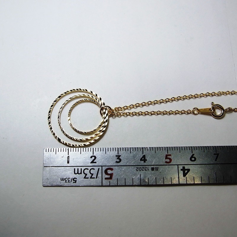 最高級鍍金 K16GP 煌めくスパークル3連リング ネックレス ANGEL FACTORY◆lalalady-192