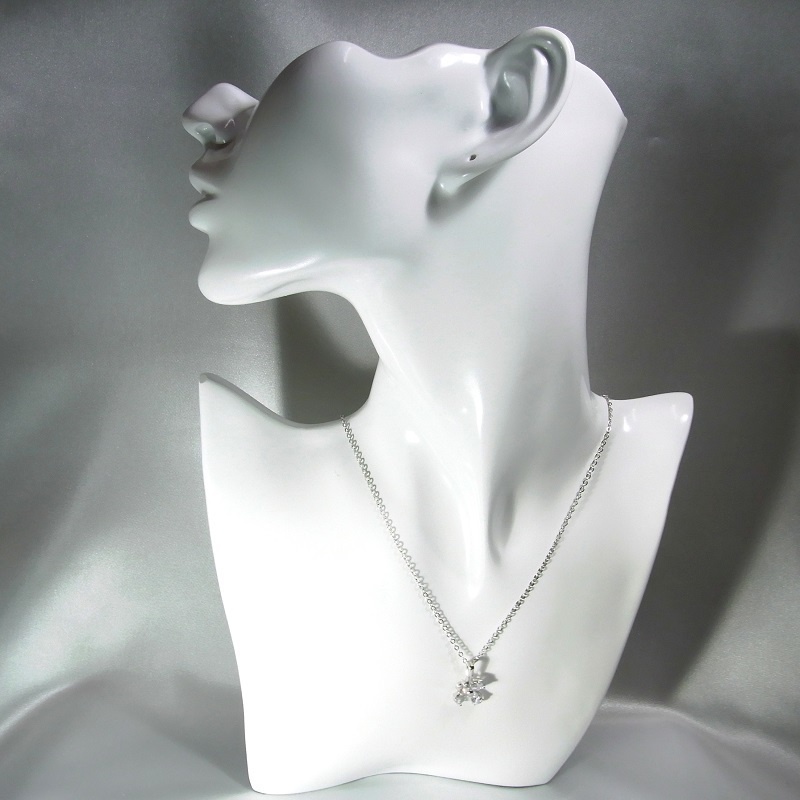 ネックレス◆2カラー 煌めくキュービックジルコニア クローバー lalalady-217