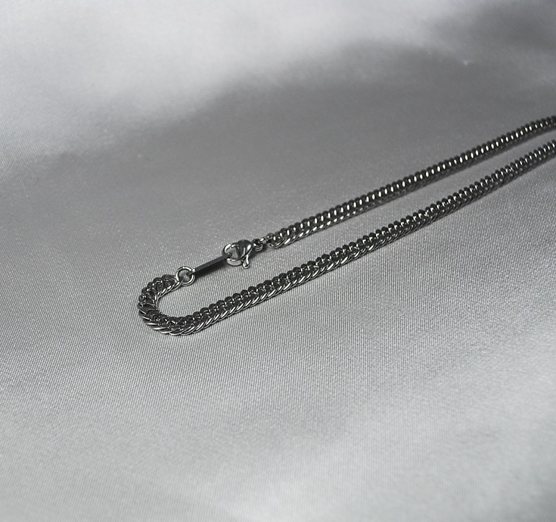 ステンレスネックレス 4mm 喜平ダブル編みチェーン ANGEL FACTORY lalalady-212