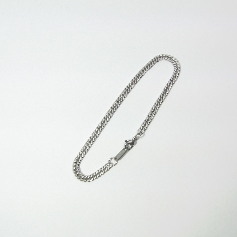 ブレスレット ステンレス製 幅4mm 喜平ダブル編みチェーン lalalady-223