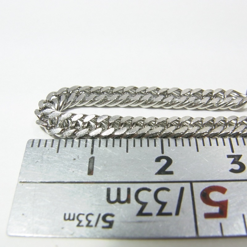 ブレスレット ステンレス製 幅4mm 喜平ダブル編みチェーン lalalady-223