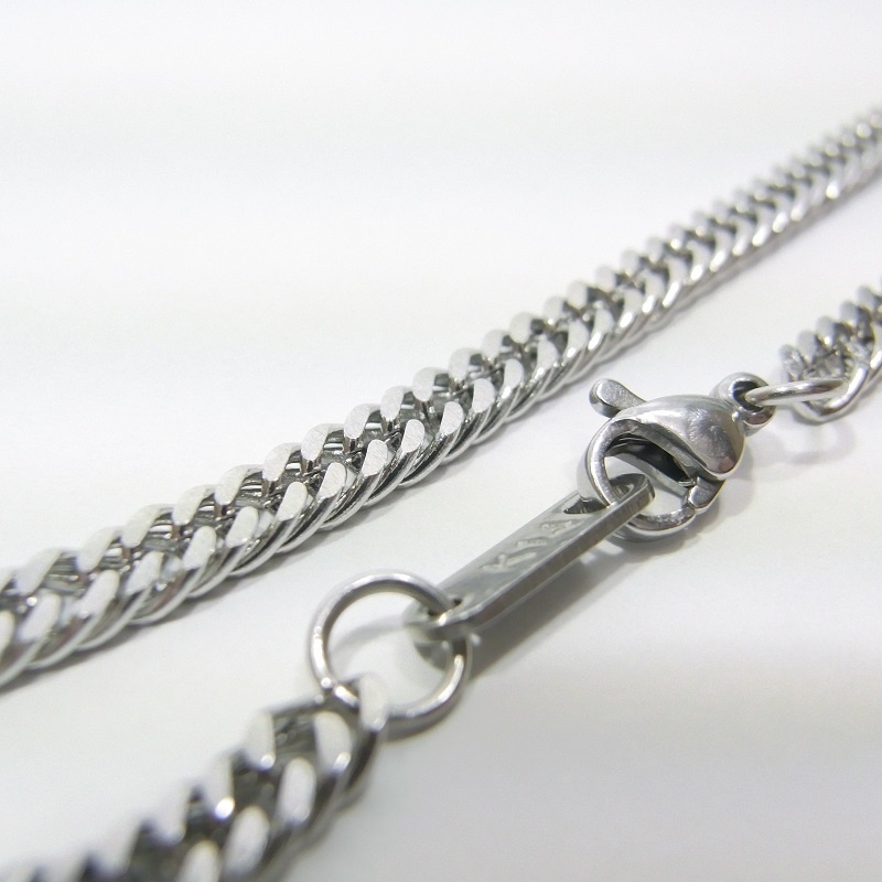 ブレスレット ステンレス製 幅4mm 喜平ダブル編みチェーン lalalady-223