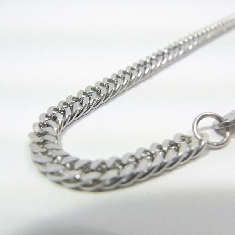 ブレスレット ステンレス製 幅4mm 喜平ダブル編みチェーン lalalady-223