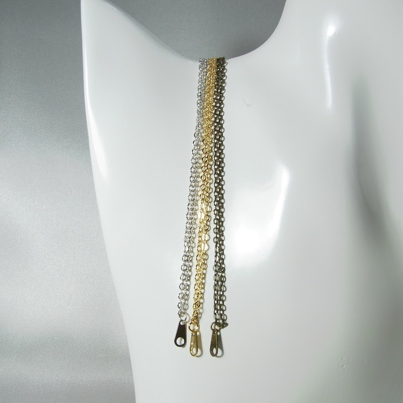 ブレスレット 太さ1.5mm あずきチェーン 2カラー(金古美完売) lalalady-222