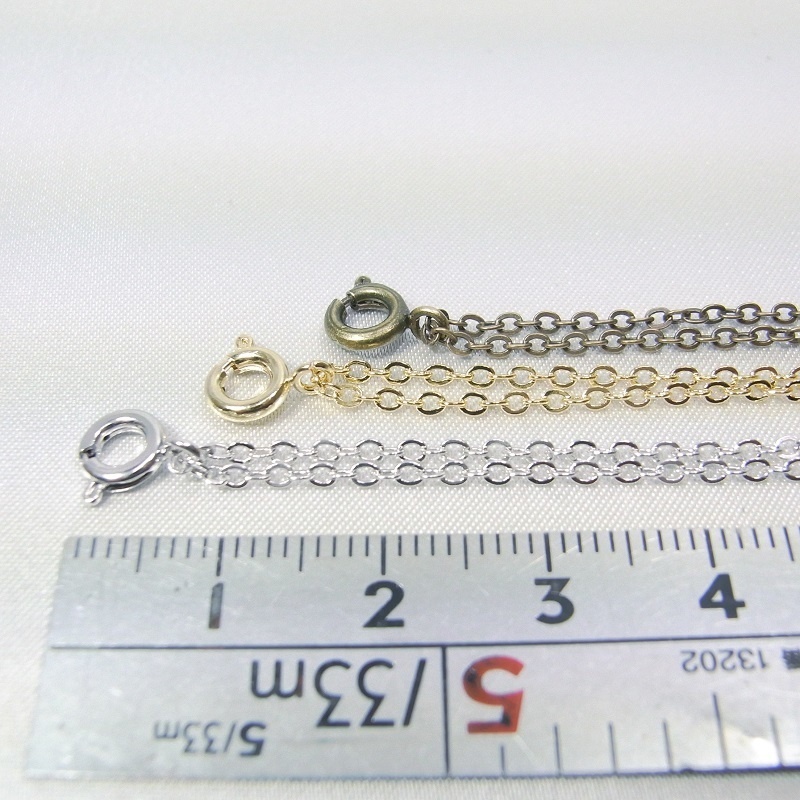 ブレスレット 太さ1.5mm あずきチェーン 2カラー(金古美完売) lalalady-222