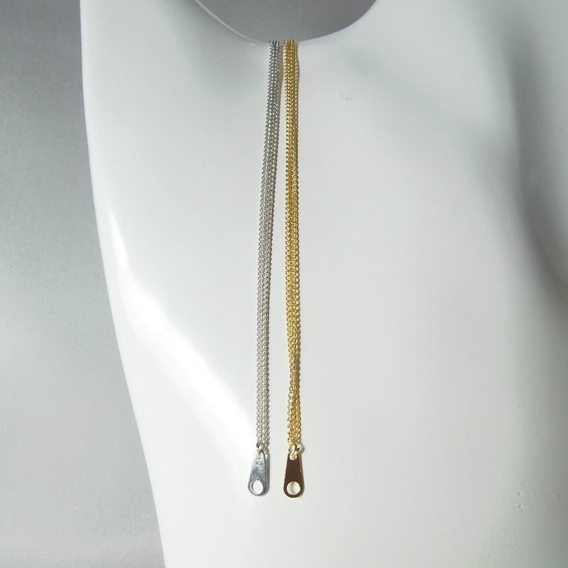 ブレスレット 極細太さ1mm 喜平チェーン 2カラー 本ロジューム K16GP lalalady-221