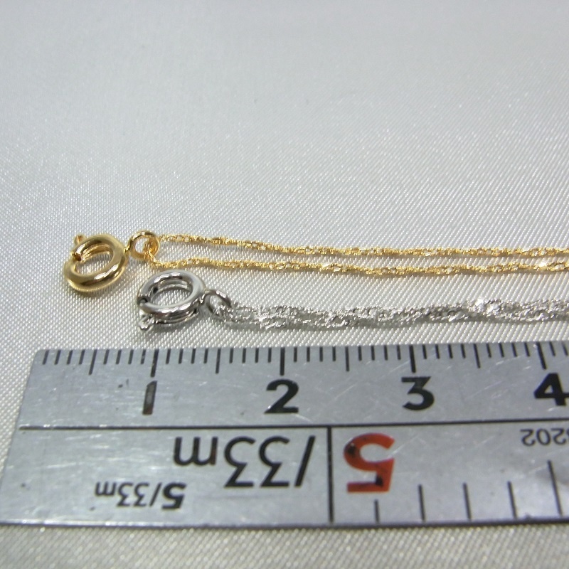 ブレスレット 極細太さ1mm ひねりチェーン 2カラー 本ロジューム K16GP lalalady-220