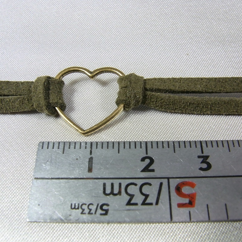 ブレスレット 13カラー スエード生地製 オープンハート lalalady-219