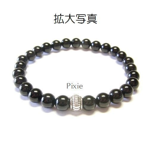 天然石 パワーストーン ブレスレット◆Pixie オールオニキス◆lalalady-47