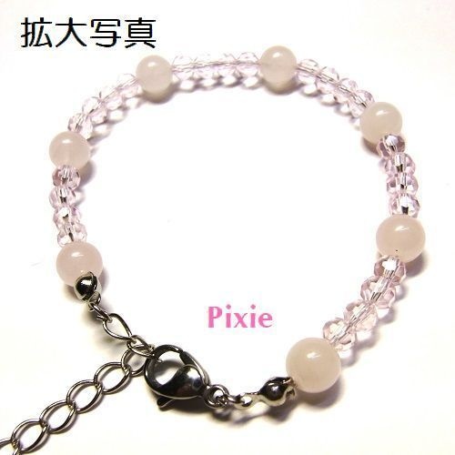 天然石 パワーストーン ブレスレット◆Pixie ローズクォーツ&ピンクビーズ◆lalalady-33