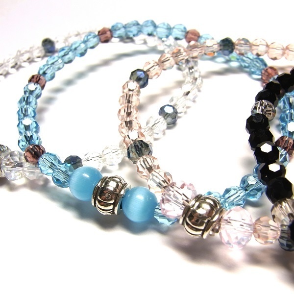 クリスタルガラスビーズ ブレスレット◆Pixie クリスタルラブ◆lalalady-67