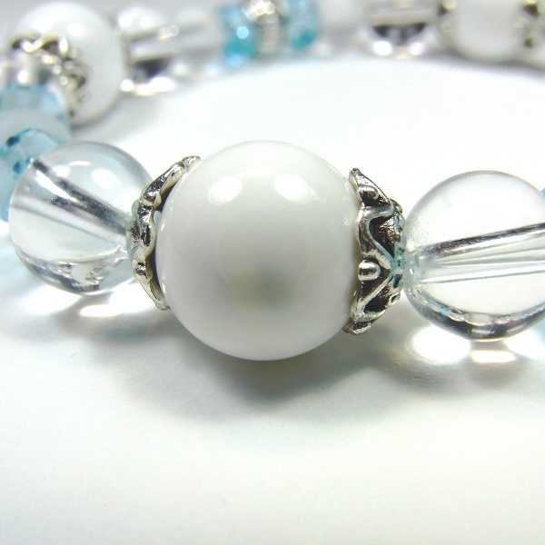 天然石 パワーストーン ブレスレット◆Pixie ホワイトウォーター◆lalalady-89