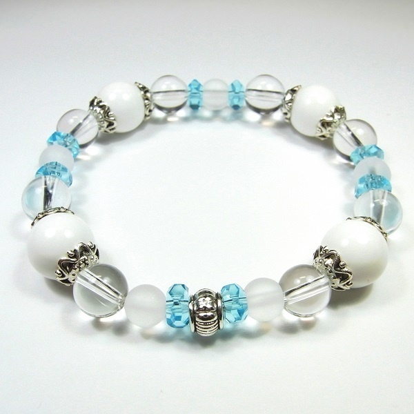 天然石 パワーストーン ブレスレット◆Pixie ホワイトウォーター◆lalalady-89