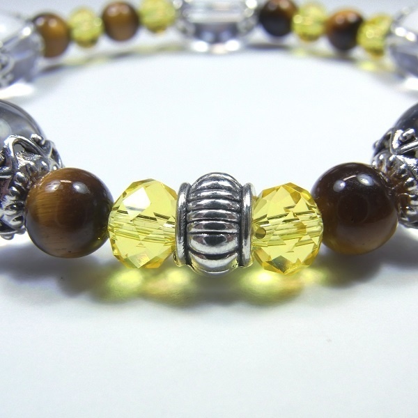 天然石 パワーストーン ブレスレット◆Pixie イエローアイ◆lalalady-87