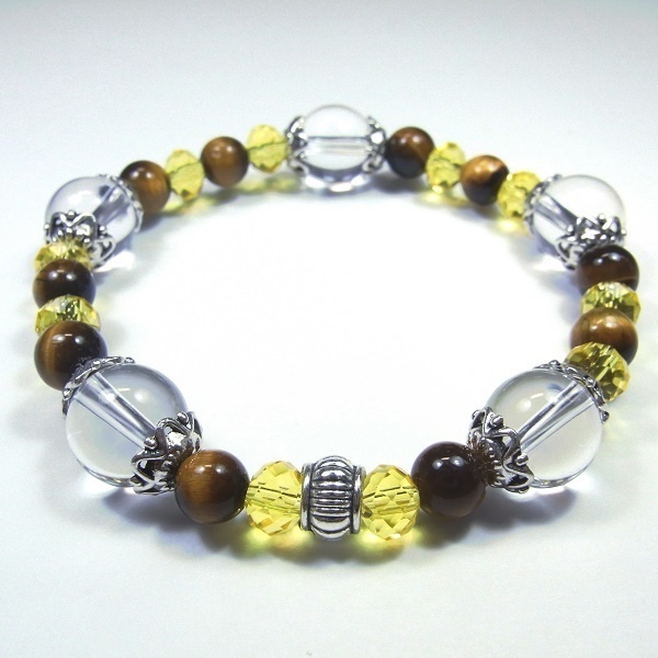天然石 パワーストーン ブレスレット◆Pixie イエローアイ◆lalalady-87