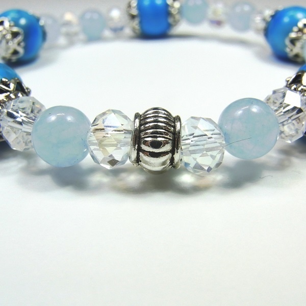 天然石 パワーストーン ブレスレット◆Pixie アクアブルー◆lalalady-83