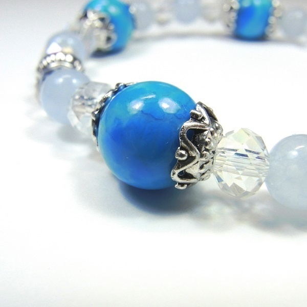 天然石 パワーストーン ブレスレット◆Pixie アクアブルー◆lalalady-83