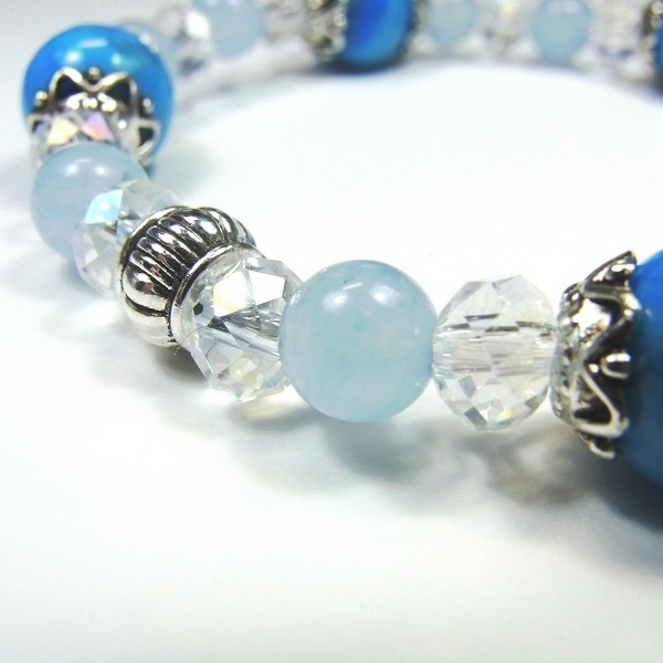 天然石 パワーストーン ブレスレット◆Pixie アクアブルー◆lalalady-83