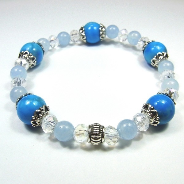 天然石 パワーストーン ブレスレット◆Pixie アクアブルー◆lalalady-83