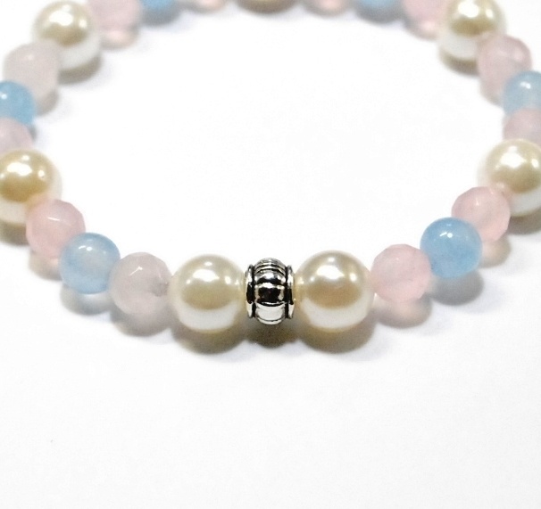 天然石 パワーストーン ブレスレット◆Pixie パステルパール◆lalalady-72